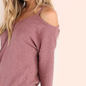Tops - Waffle Knit Shoulder Top Tops - Waffle Knit Shoulder Top
